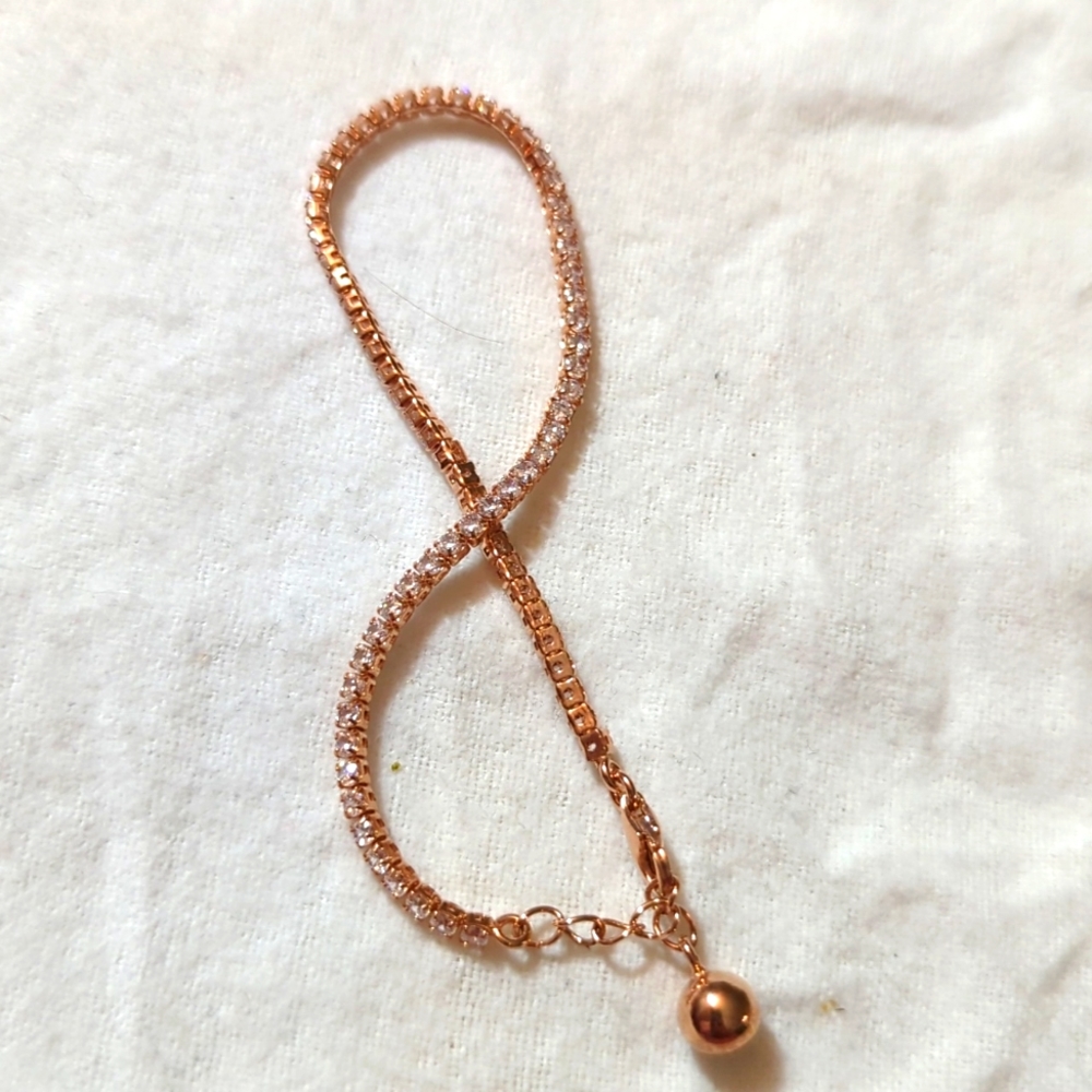 Rose gold over sterling silver crystal bracelet